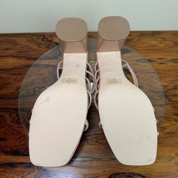 NINE WEST Strappy Open Toe Heel Sandals Platform Block Heels Size 12 - Picture 14 of 15